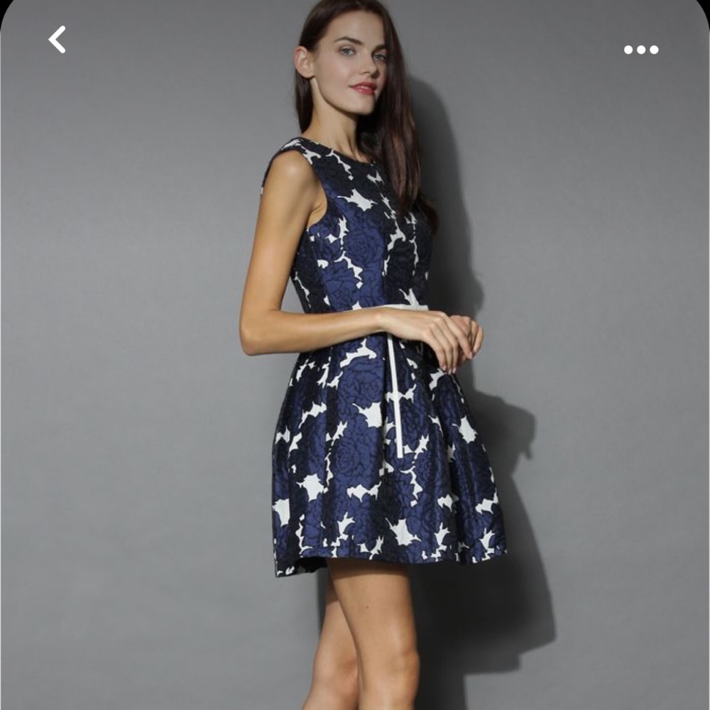 Chicwish Endless Rose Embossment Pleated Dress
